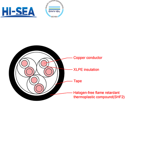 CHJPJ/SC XLPE Insulation Low Smoke Halogen Free Flame Retardant Marine Communication Cable